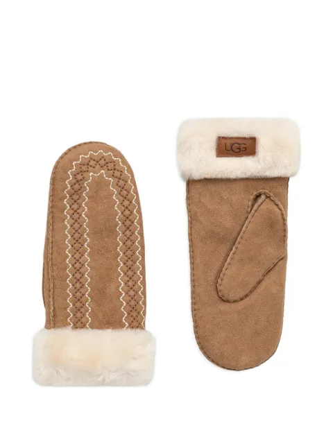 UGG Atherson embroidered gloves Brown 100907