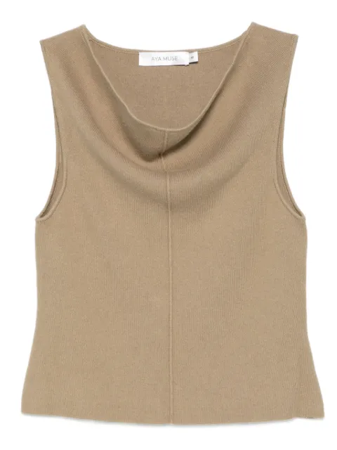 Aya Muse cowl-neck tank top Neutrals AMPF2547