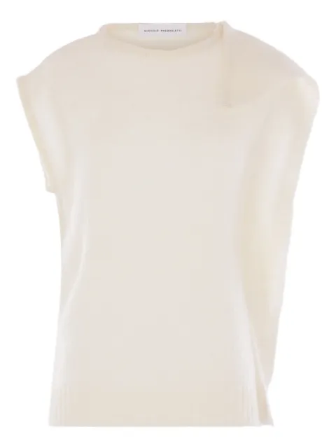 Niccolò Pasqualetti asymmetric draped jumper Neutrals NP08K003KMPYCREAM
