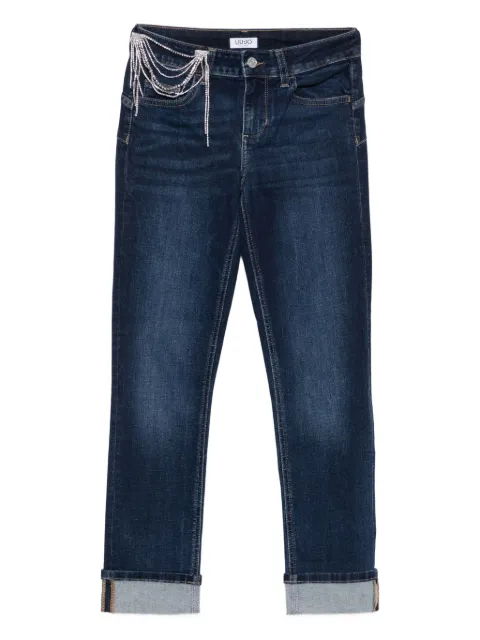 LIU JO rhinestone-embellished straight-leg jeans Blue UF5006D4797