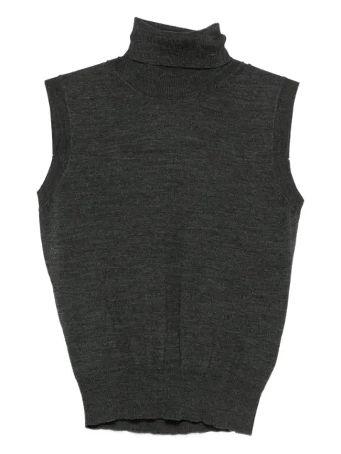 GOES BOTANICAL roll-neck sleeveless top Grey D229B