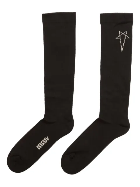 Rick Owens DRKSHDW star-embroidered socks Black DA02E7468SOCKC