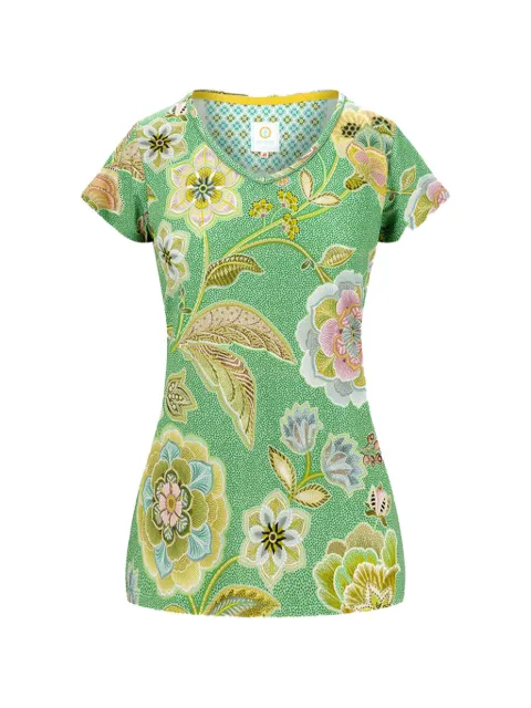 PIP STUDIO V-neck floral-print T-shirt Green 51512682