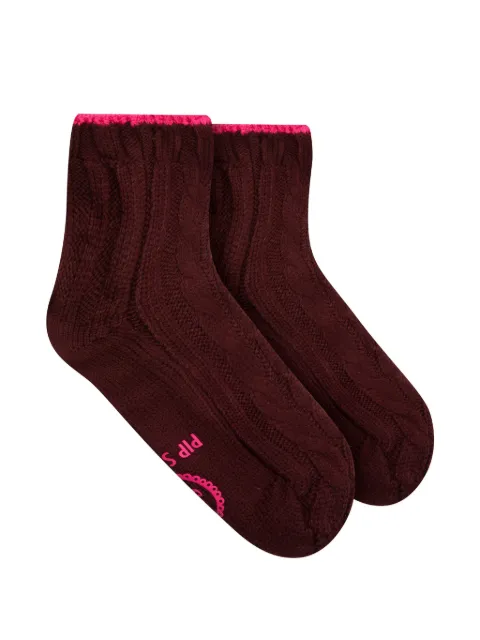 PIP STUDIO cable-knit socks Red 51519015
