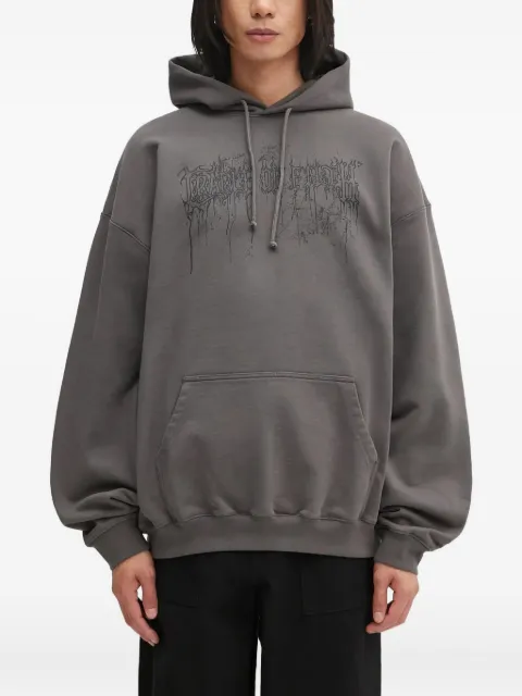 VETEMENTS graphic-print long-sleeve hoodie Grey UCF76HD400M
