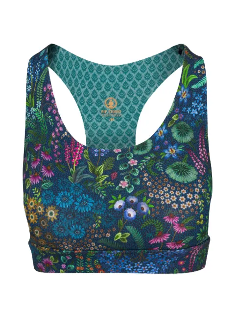 PIP STUDIO floral-print racerback sports bra Blue 51521274