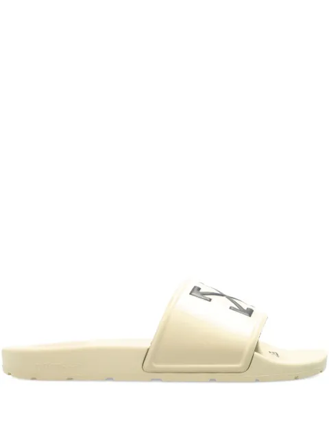 Off-White arrow detail slides Neutrals OMIU003F25MAT0016B10