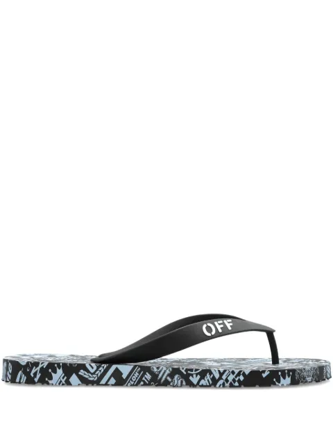 Off-White logo-print flip-flops Black OMIO001F25MAT0010C10