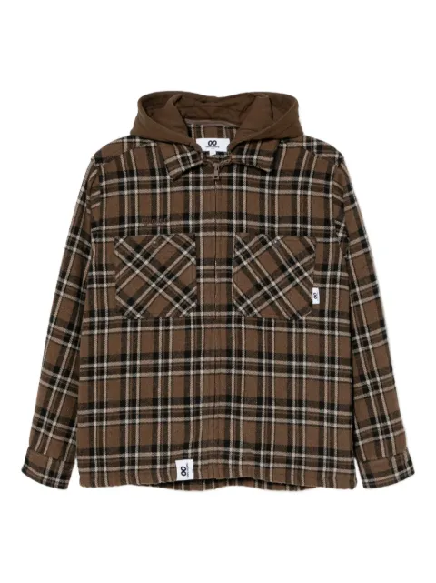 CHOCOOLATE logo-embroidered checked jacket Brown B1XSJM00161X