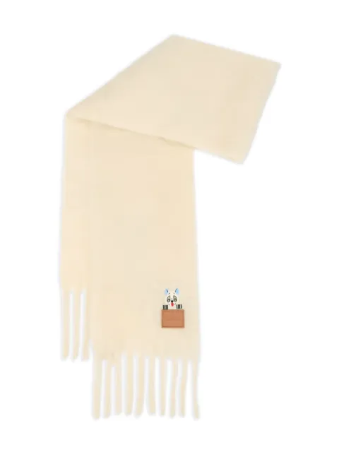 LOEWE fringed scarf White FSA6SS1W03