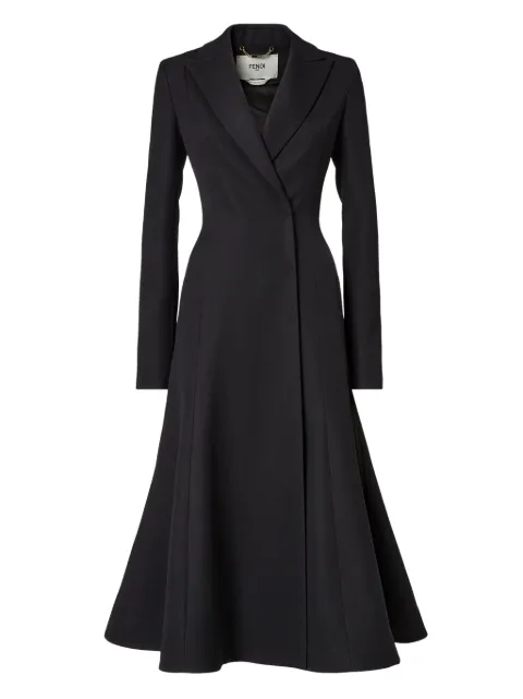 FENDI grain-de-poudre wool coat Black FF6158AJYF