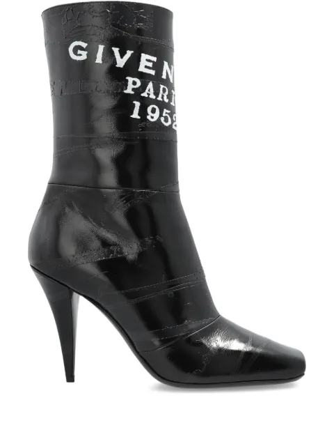 Givenchy logo-print leather boots Black BE605FE2FQ