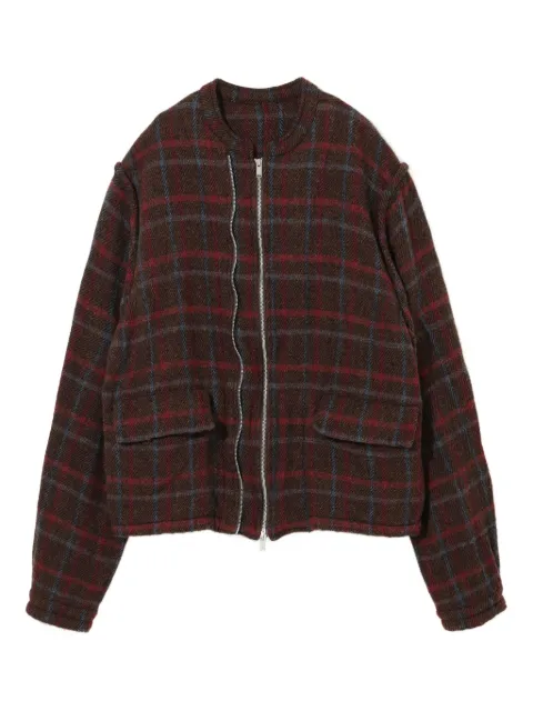 Undercover checked zip-up jacket Brown UC2E4202