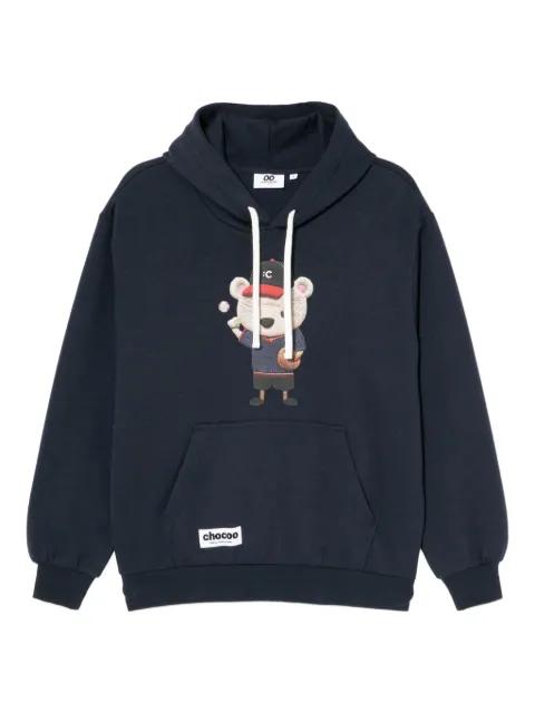 CHOCOOLATE bear-print hoodie Blue B1XSWM00401X
