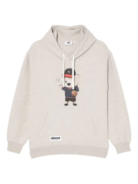 CHOCOOLATE bear-print hoodie Neutrals B1XSWM00401X