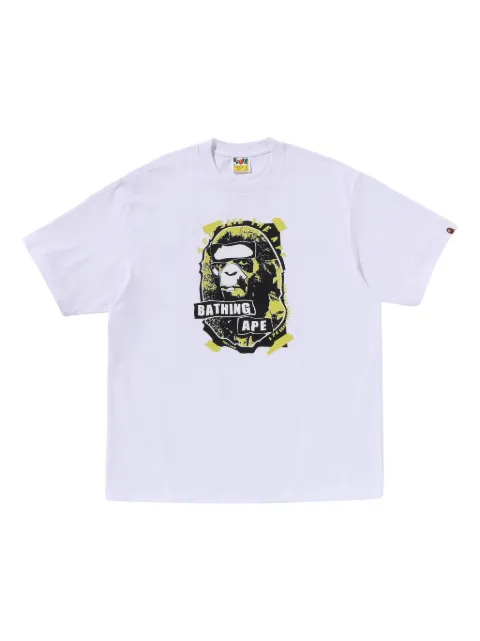 A BATHING APE® Graffiti Ape Head T-shirt White 001TEL801323M