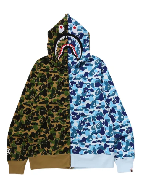 A BATHING APE® Abc Camo Separate Shark full-zip hoodie Green 001ZPL701001M