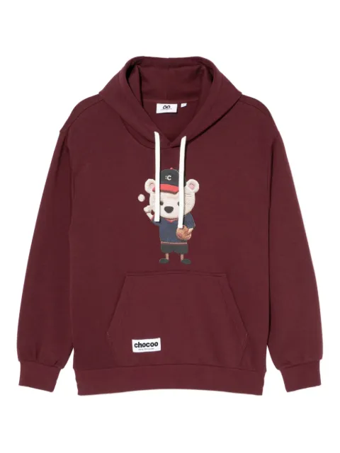 CHOCOOLATE bear-print hoodie Red B1XSWM00401X