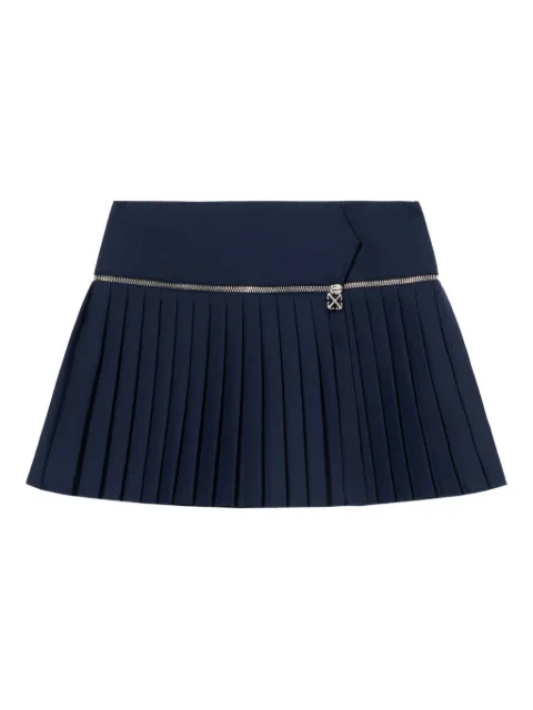Off-White zip pleated skirt Blue OWCU01FF25FAB0014800
