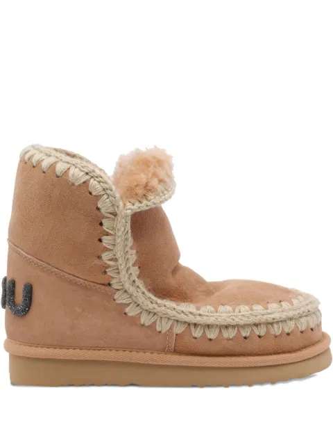 Mou 18 suede appliqué boots Neutrals 101050A