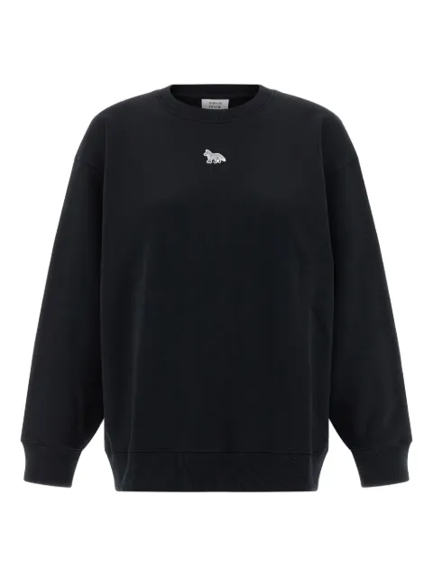 Maison Kitsuné Baby Fox-patch crew-neck sweatshirt Black OW00301KM0341P199