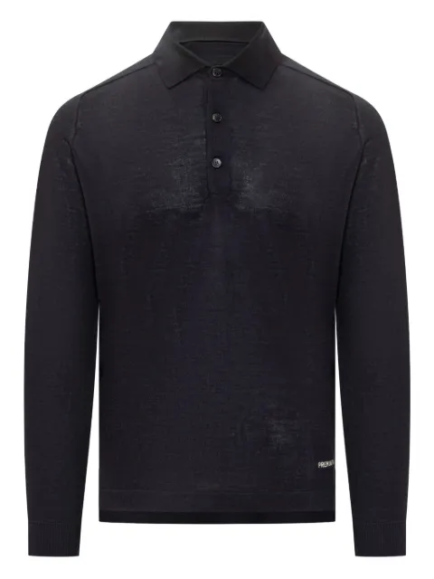 Premiata buttoned long-sleeve polo shirt Blue PMG20