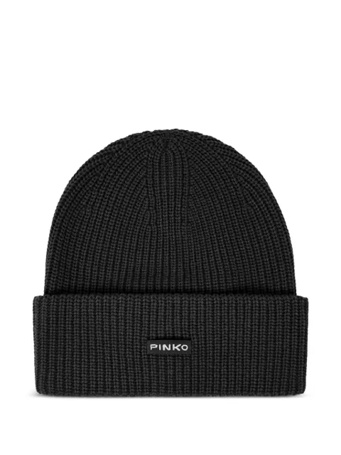 PINKO ribbed-knit beanie Black 105993A2Z4