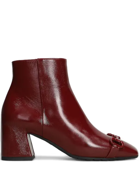 mara bini buckle square toe boots Red T243