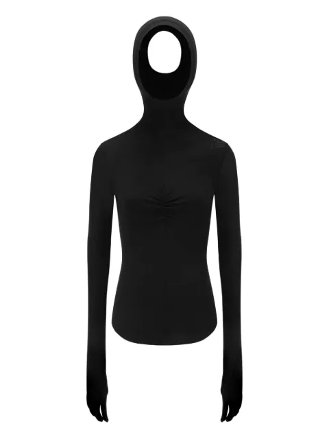 OUDE WAAG Gentle Armour Glove hooded long-sleeve top Black OW25AWTP03T2BL900