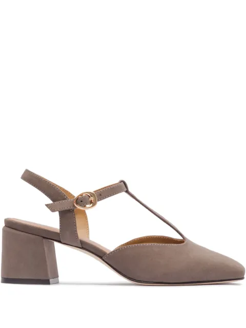 Bernardo 50mm T-strap block-heel pumps Grey ROMI