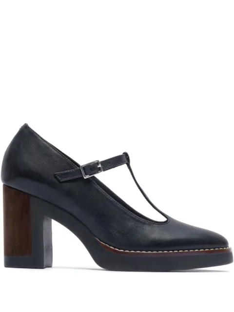 Bernardo 95mm T-strap block-heel pumps Black NOTO