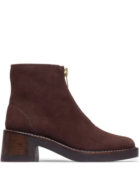 Bernardo 22mm Tess zip-front ankle boots Brown TESS