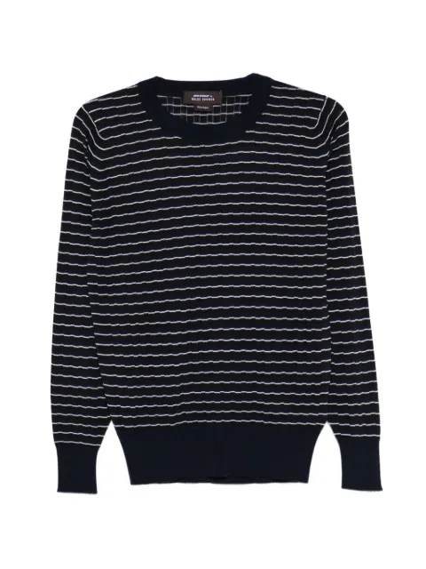 Wales Bonner x John Smedley striped T-shirt Brown US26KNS4883WO04589