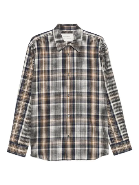 Studio Nicholson x Aaron Levine View shirt Blue VIEWSNM1126BRUSHEDCHECKNAVYOATMEAL
