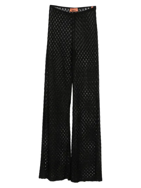 Missoni crochet-knit sheer trousers Black MC25SI00BR014R