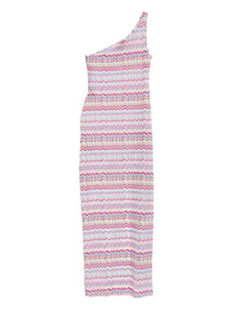 Missoni one-shoulder chevron maxi dress Pink MS26SQ16BJ00Q0