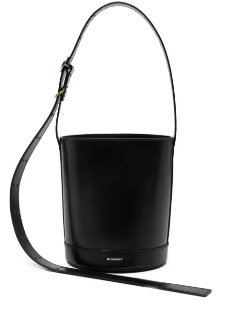 Jil Sander Cannolo logo-lettering bucket bag Black J07ZH0059P4840