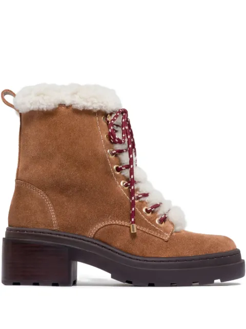 Bernardo 50mm North lace-up shearling boots Brown NORTHSHEARLING