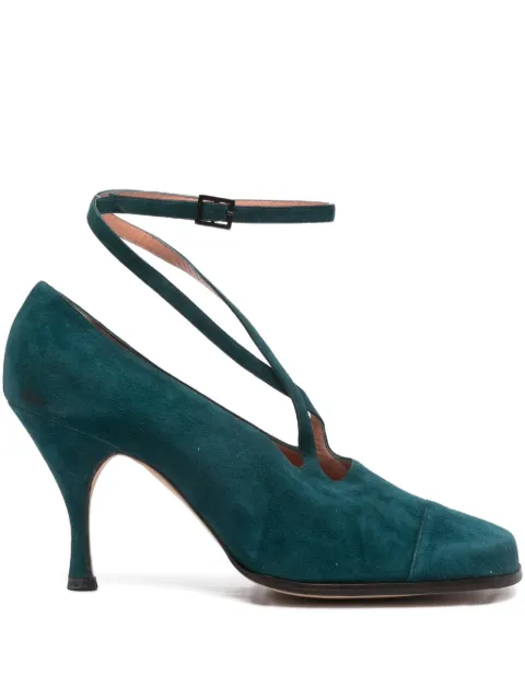 Romeo Gigli Pre-Owned 1990s ankle-strap pumps Green RO290CX