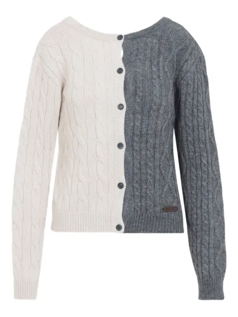 Moschino cable-knit two-tone cardigan White A09125504