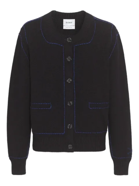 Barrie contrast-stitching cardigan Black C316259