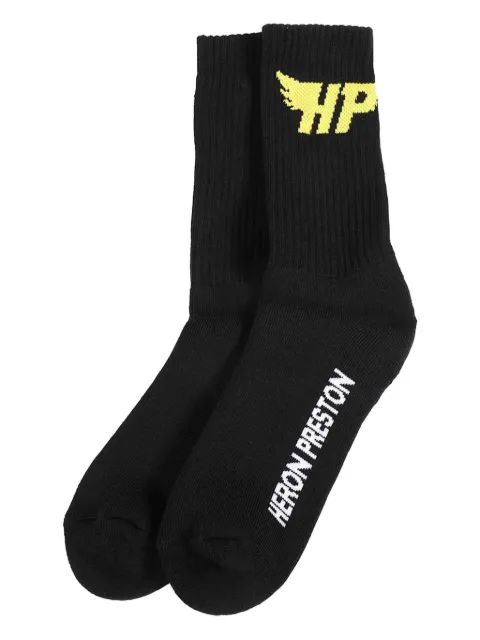 Heron Preston Fly logo-intarsia socks Black HMRA008F23KNI003
