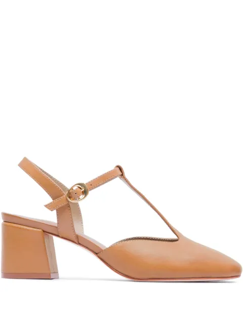 Bernardo 50mm t-bar block-heel pumps Brown ROMI