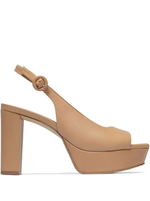 Bernardo Vega peep-toe platform pumps Brown VEGA