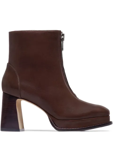 Bernardo 95mm Mafalda zip-front platform boots Brown MAFALDA