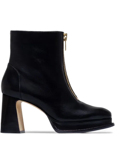 Bernardo 95mm Mafalda zip-front platform boots Black MAFALDA