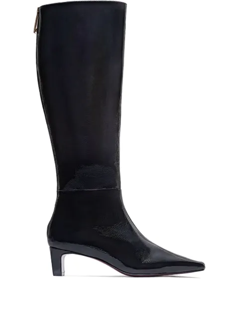 Bernardo Eton 50mm patent-leather zip boots Black ETON