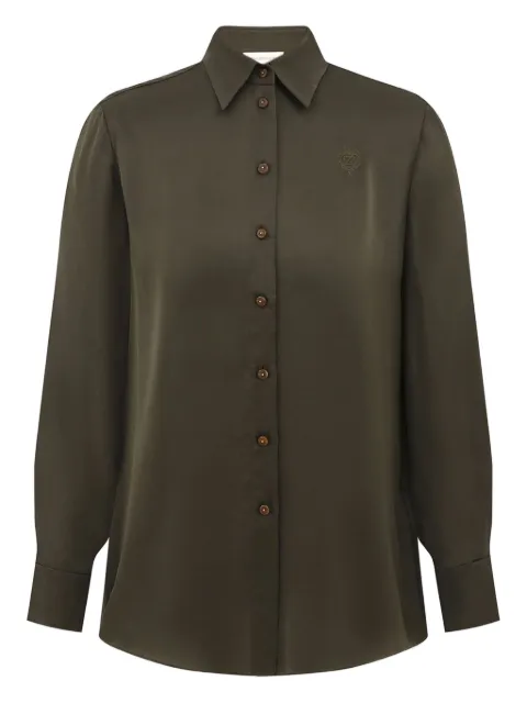 ZIMMERMANN embroidered satin shirt Green 5747TF251