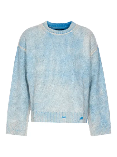 Represent distressed-effect sweater Blue MLM100217