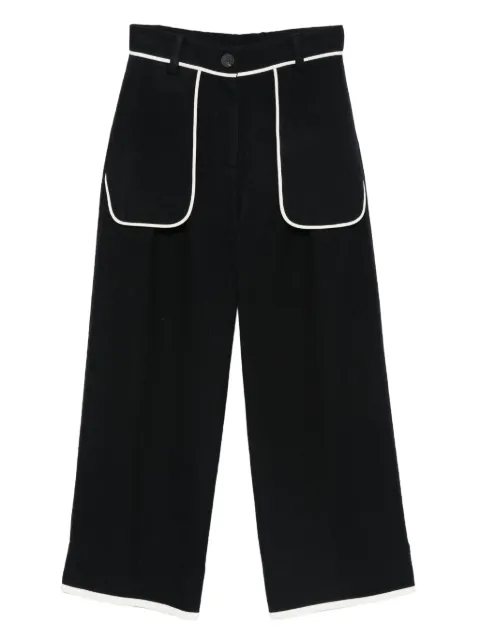 SOH contrasting-trim trousers Blue SONPW030